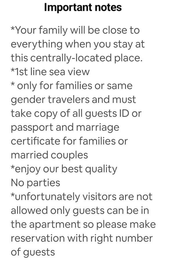 Welcome Sea View - Families Only Apartmán